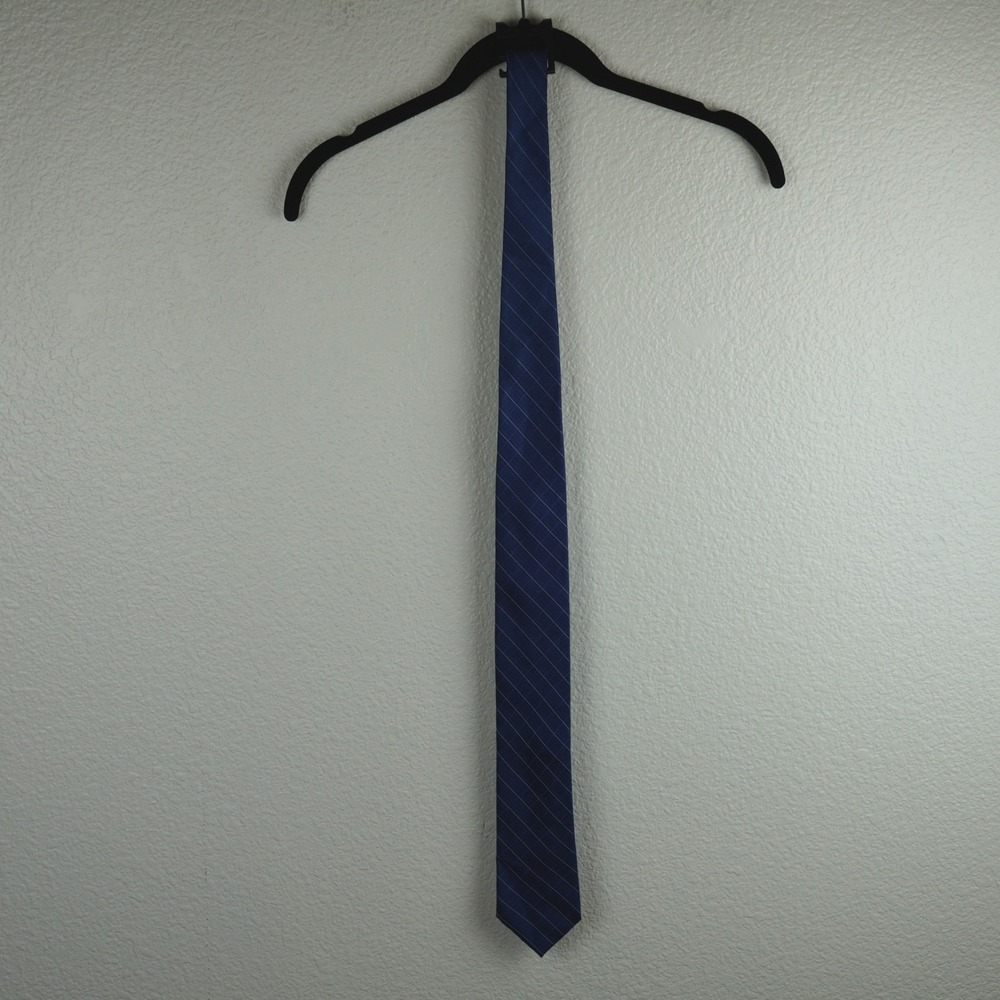 Calvin Klein Mens‎ Necktie Silk Blue Plaid Business Formal Office Career